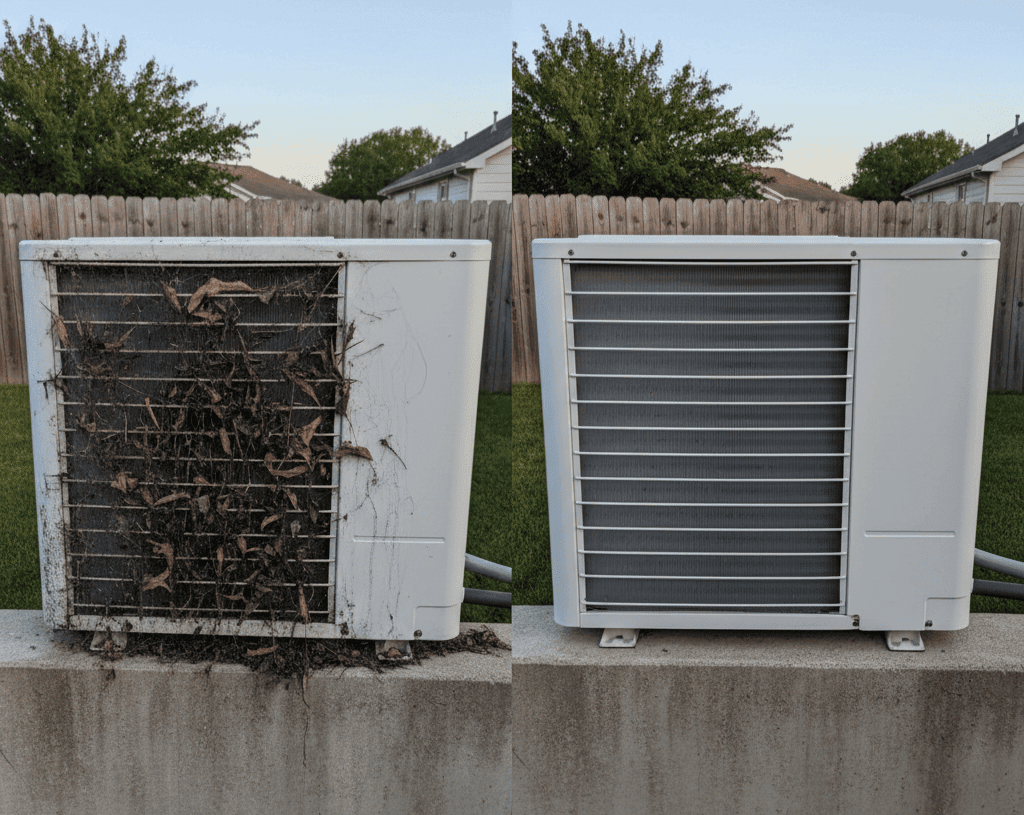 Mini split condenser cleaning